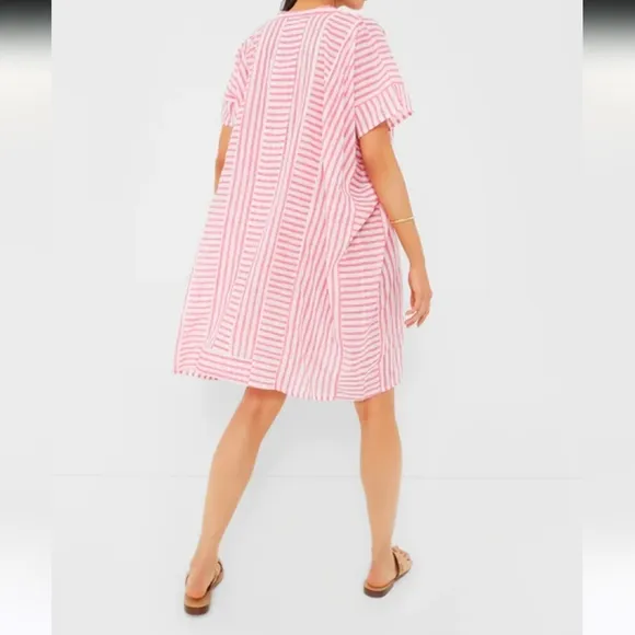 Love Tomas By Emerson Fry Caftan Womens OS Pink Stripe Tuckernuck Exclusive NWT
