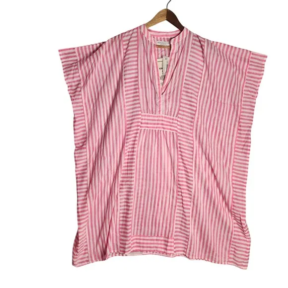 Love Tomas By Emerson Fry Caftan Womens OS Pink Stripe Tuckernuck Exclusive NWT