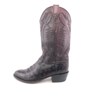 Lucchese 2000 Full Quill Ostrich Leather Western Boots 7.5 D