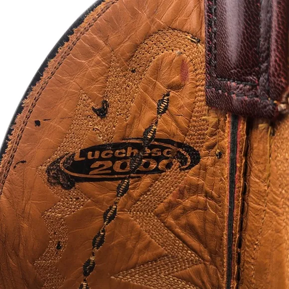 Lucchese 2000 Full Quill Ostrich Leather Western Boots 7.5 D