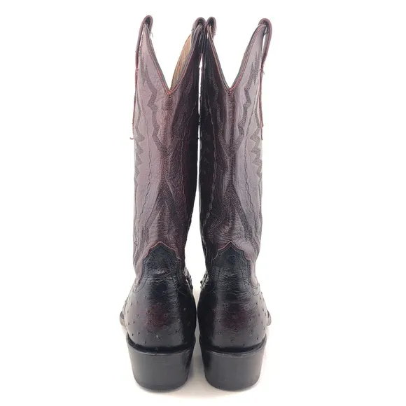 Lucchese 2000 Full Quill Ostrich Leather Western Boots 7.5 D