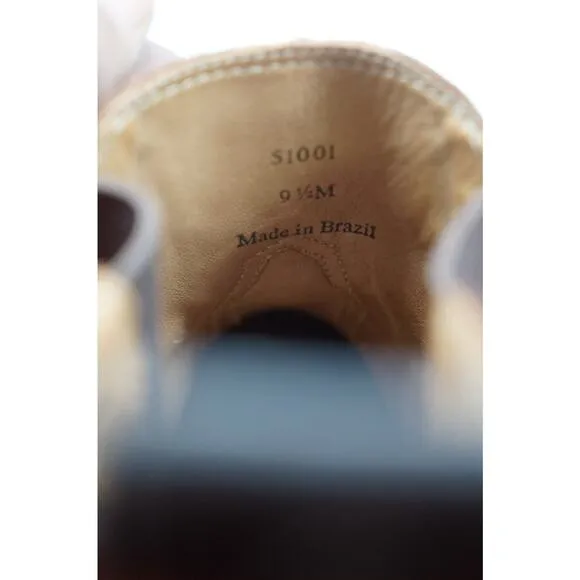 LUCCHESE BOOTMAKER BROWN GOAT LEATHER CHELSEA BOOTS ROUND TOE MEN'S SZ 9.5M