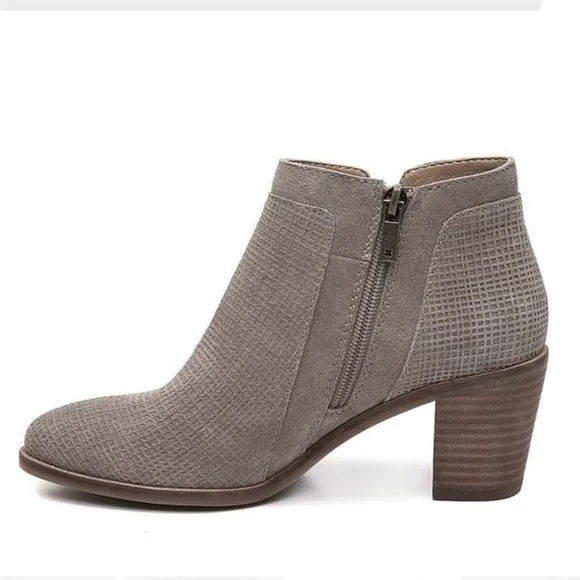 Lucky Brand sz6 Ponic Suede NIB Titanium Grey Zip Up Western Ankle Booties Boots