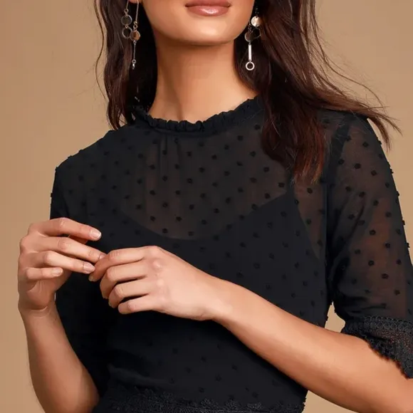 Lulu's Black Midi Dress