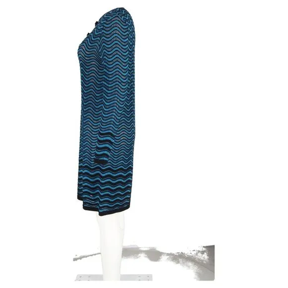 M Missoni Wave Knitted Bow Detail Mini Dress in Multicolor Viscose