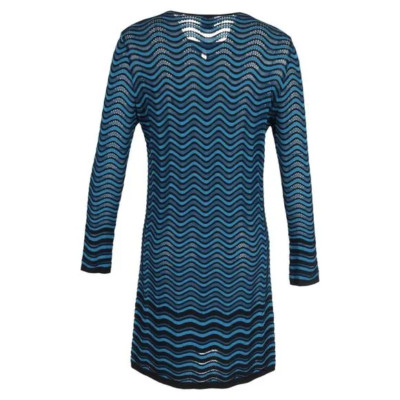 M Missoni Wave Knitted Bow Detail Mini Dress in Multicolor Viscose