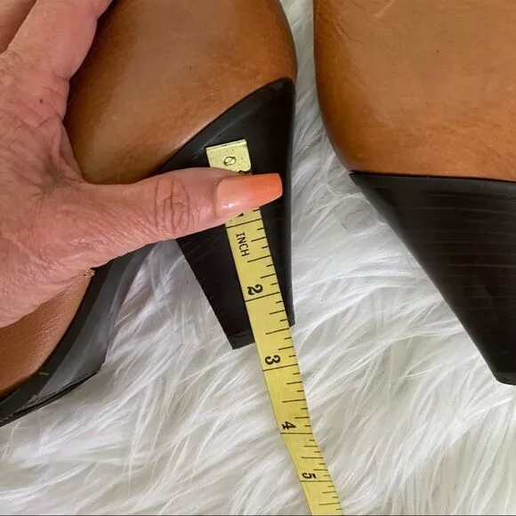 Madewell Davos Gomma Tan Italian Leather 87696 Heeled Boots 8.5