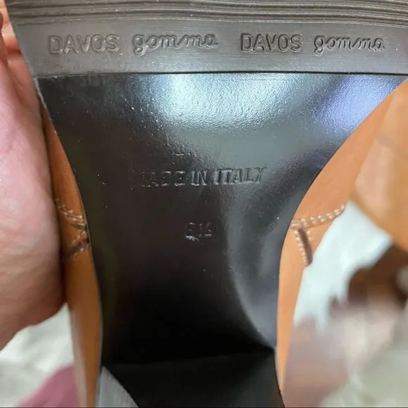 Madewell Davos Gomma Tan Italian Leather 87696 Heeled Boots 8.5