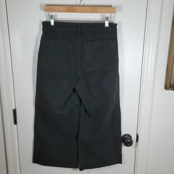 Madewell Emmett Wide Leg Crop Pants Black Size 27 Petite