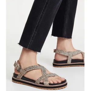 Madewell The Aubrey sandals in spotted calf hair size 8