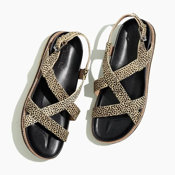 Madewell The Aubrey sandals in spotted calf hair size 8