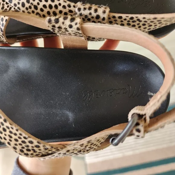 Madewell The Aubrey sandals in spotted calf hair size 8
