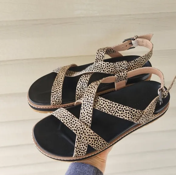 Madewell The Aubrey sandals in spotted calf hair size 8