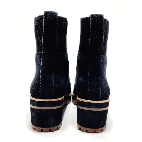 Madewell The Lorelei Sz 6 Womens Lace-Up Stacked Heel Leather Black Combat Boots