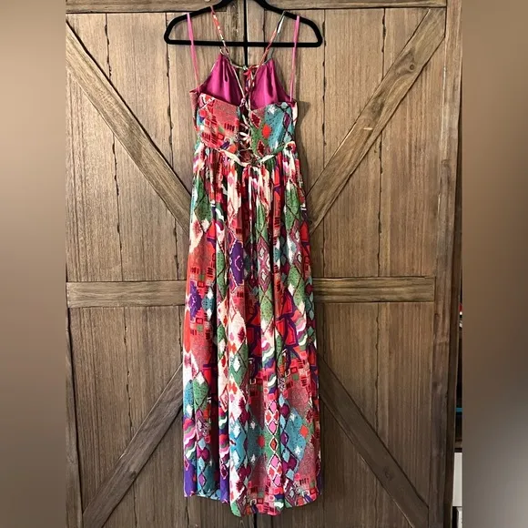 Maeve by Anthropologie Boho Tarana Aztec Printed Halter Maxi Dress Size 6 EUC