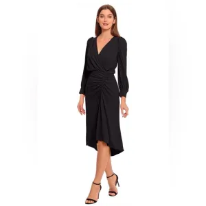 Maggy London Women's Long Sleeve Catalina Crepe Dress Holiday Size 12 Black NWOT