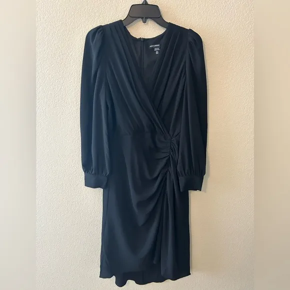 Maggy London Women's Long Sleeve Catalina Crepe Dress Holiday Size 12 Black NWOT