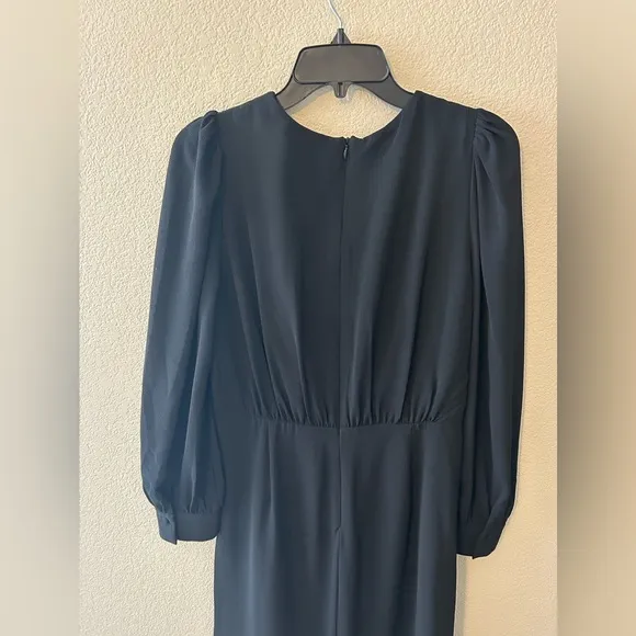 Maggy London Women's Long Sleeve Catalina Crepe Dress Holiday Size 12 Black NWOT