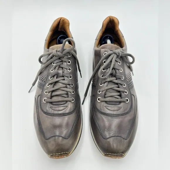Magnanni Cristian Sneakers Men's 11 M Gray Leather Casual Lace Up Shoes
