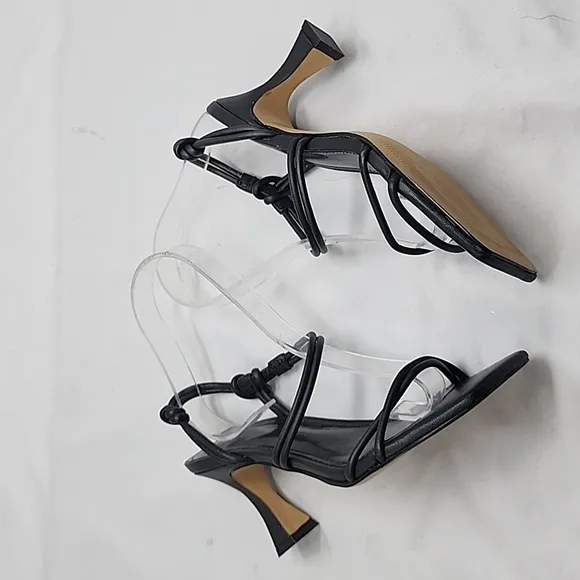 🔥MARC FISHER🔥PADDED CALINDA BLACK ANKLE STRAP HEELED SANDALS WOMENS 5 NWOB