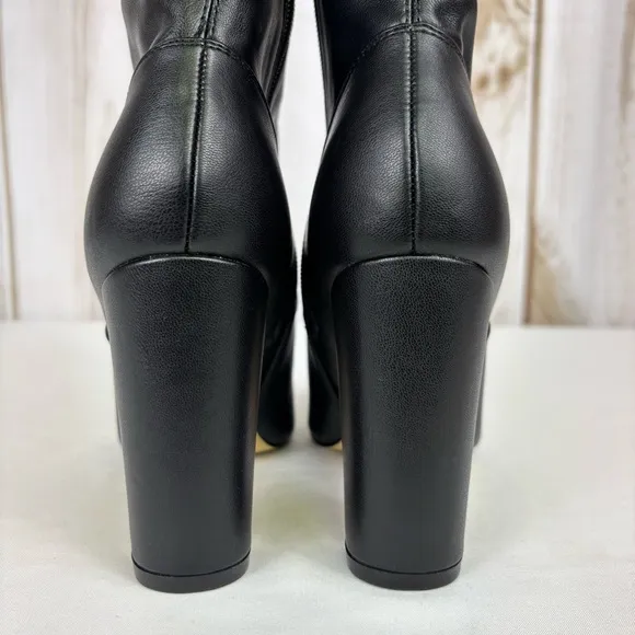 Mark Fisher Over The Knee Boots Pointed Toe Pull On OTK Chic Boot Black Size 5.5