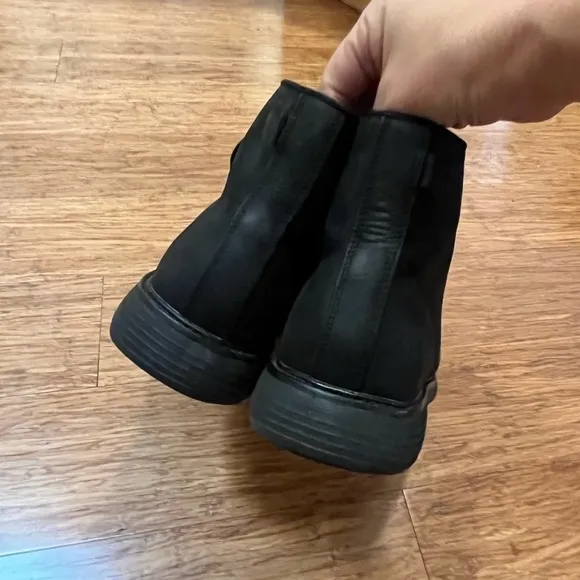 Mark Nason Los Angeles black leather lace-up side zipper boots. Size Men's 10.5