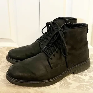 Mark Nason Los Angeles black leather lace-up side zipper boots. Size Men's 10.5