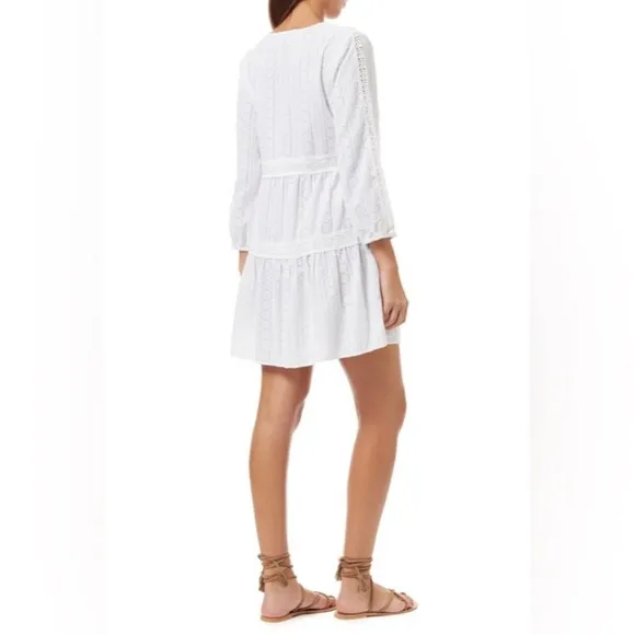 Melissa Odabash Crochet Eyelet White Mini REID Dress size XS