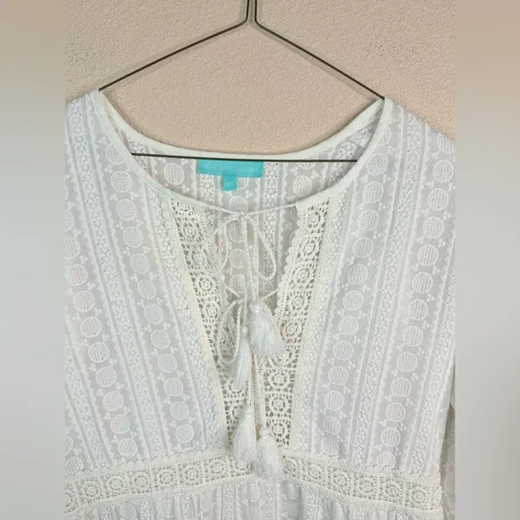 Melissa Odabash Crochet Eyelet White Mini REID Dress size XS