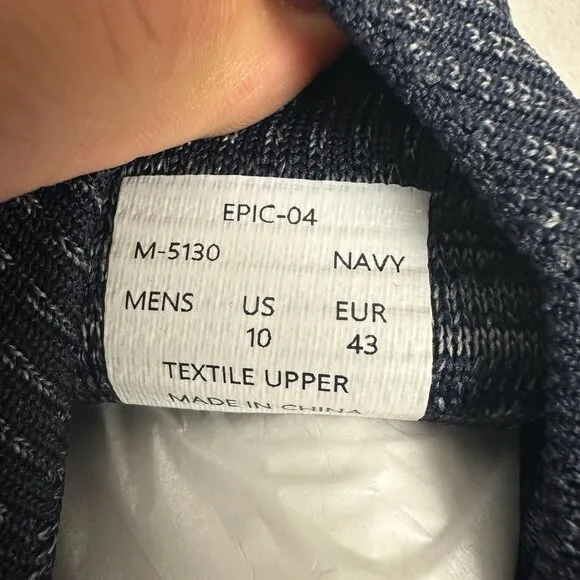 Members Only Mens Epic Navy Slip-On Sneakers Size 10 US / 43 EU