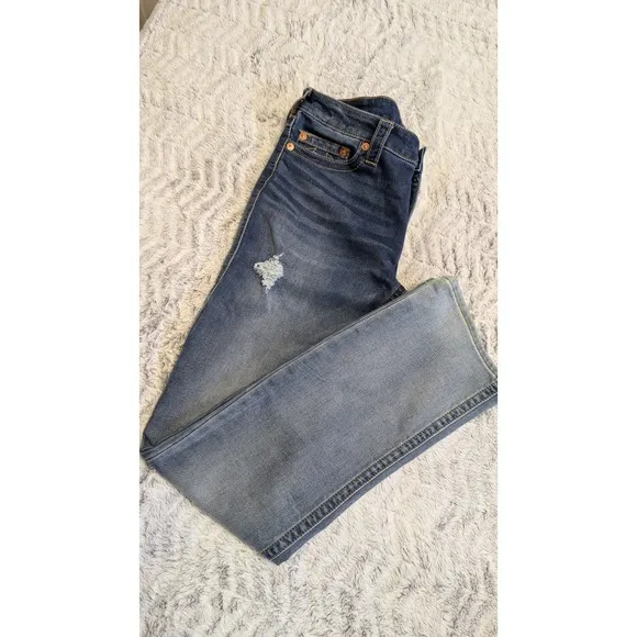 Men Slim Straight True Religion Jeans - Medium Wash - Size 31