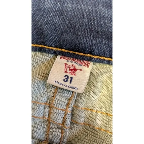 Men Slim Straight True Religion Jeans - Medium Wash - Size 31