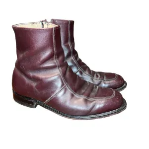 Men's 9 EE O'Sullivan UFCW USA Union Made Side Zip Ankle Boots Burgundy VTG