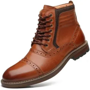 Mens Chelsea Boots, Stylish and Comfort Leather Chukka Ankle Boots with Zipper