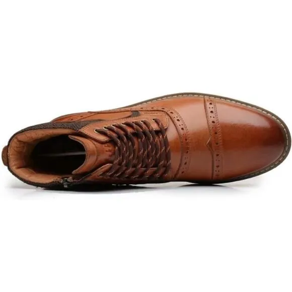 Mens Chelsea Boots, Stylish and Comfort Leather Chukka Ankle Boots with Zipper