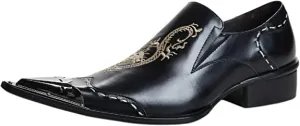 Men's Embroidery Dragon Western Loafers