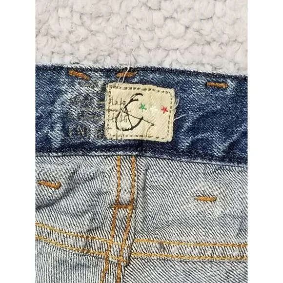 Men's ENERGIE Slim STRAIGHT SELVEDGE DISTRESS Blue‎ Jeans 32 x 34 Made In Italy