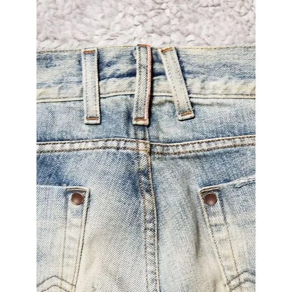 Men's ENERGIE Slim STRAIGHT SELVEDGE DISTRESS Blue‎ Jeans 32 x 34 Made In Italy