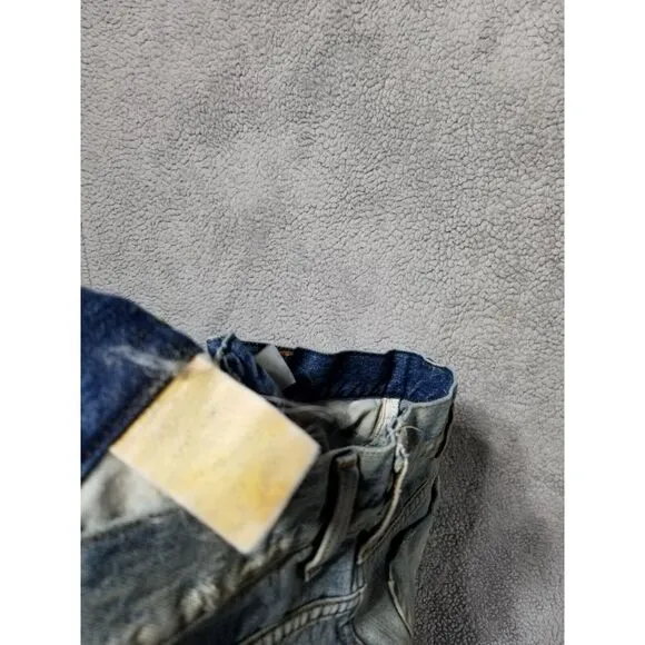 Men's ENERGIE Slim STRAIGHT SELVEDGE DISTRESS Blue‎ Jeans 32 x 34 Made In Italy