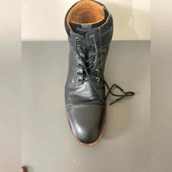Mens Florsheim Boots,Lodge Cap Toe Lace-Up Boot Black Size 12.excellent Conditio