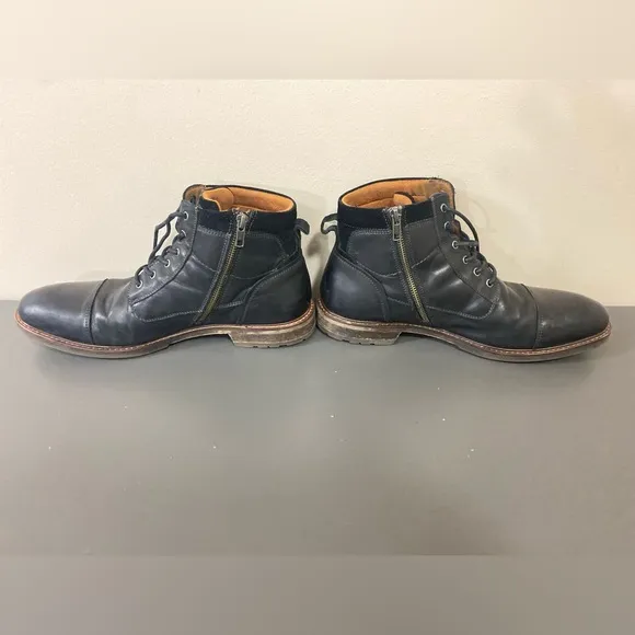 Mens Florsheim Boots,Lodge Cap Toe Lace-Up Boot Black Size 12.excellent Conditio