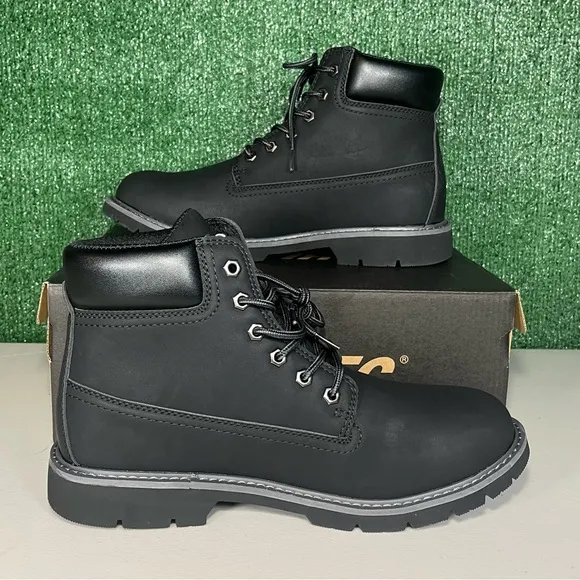 Men's Hi-Tec Reznor 6&quot; Soft Toe Black Work Boots Size 10 New With Original Box