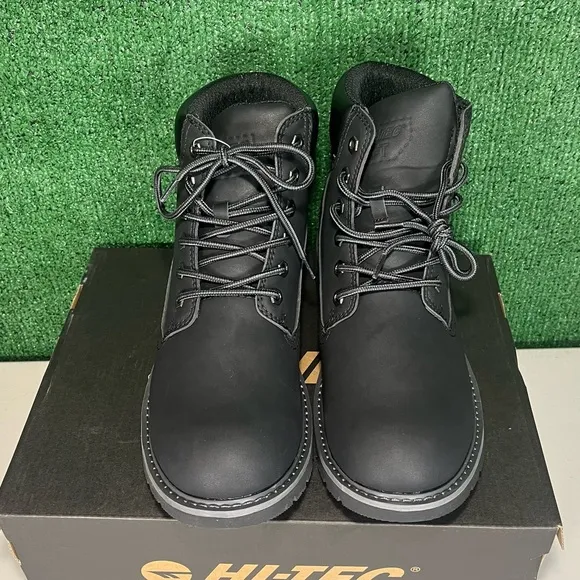Men's Hi-Tec Reznor 6&quot; Soft Toe Black Work Boots Size 10 New With Original Box