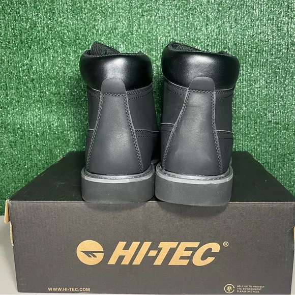 Men's Hi-Tec Reznor 6&quot; Soft Toe Black Work Boots Size 10 New With Original Box