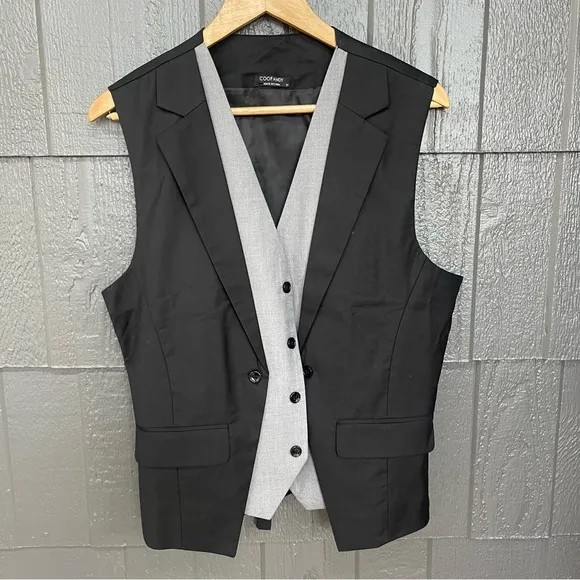 Men's Layered Suit Vest Business Dress Vests Formal Wedding Waistcoat Slim Fit