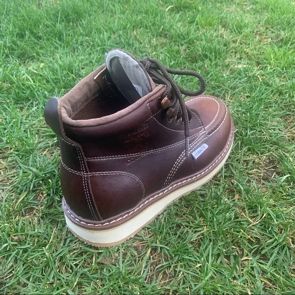 Mens Leather Work construction Boots brown 713