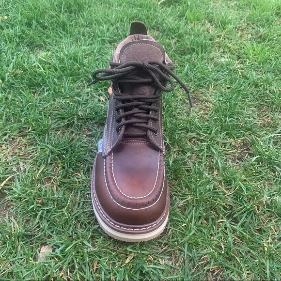 Mens Leather Work construction Boots brown 713