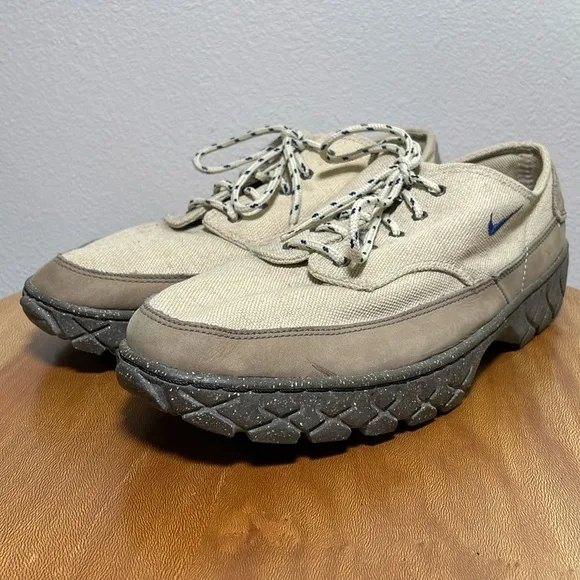 MENS Nike ACG Zion Low Hiking Shoes Sneakers Beige Canvas Vintage Size 12 RARE!