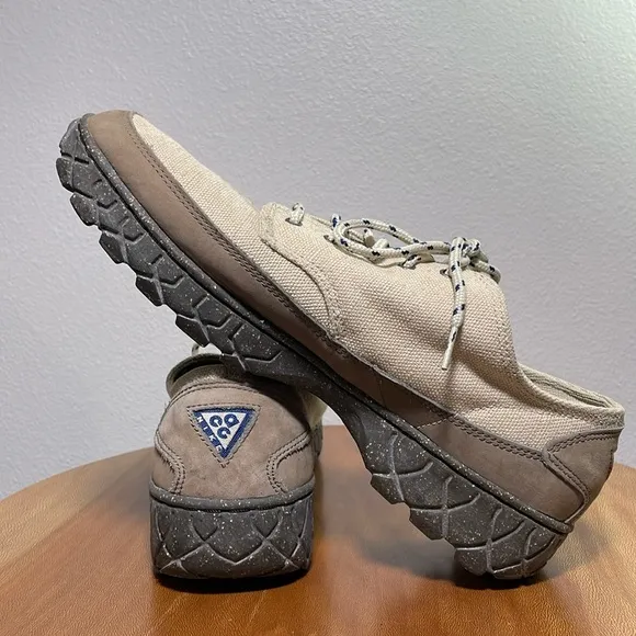 MENS Nike ACG Zion Low Hiking Shoes Sneakers Beige Canvas Vintage Size 12 RARE!