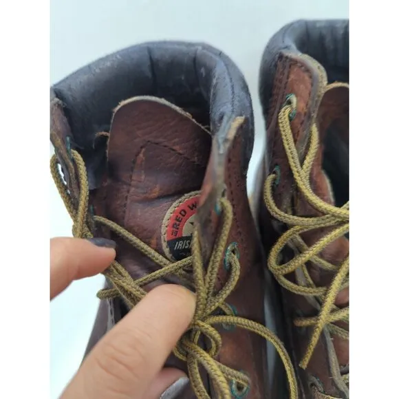 Men’s Red Wing Irish Setter Ashby Work Boots Steel Toe Leather Brown Size 7